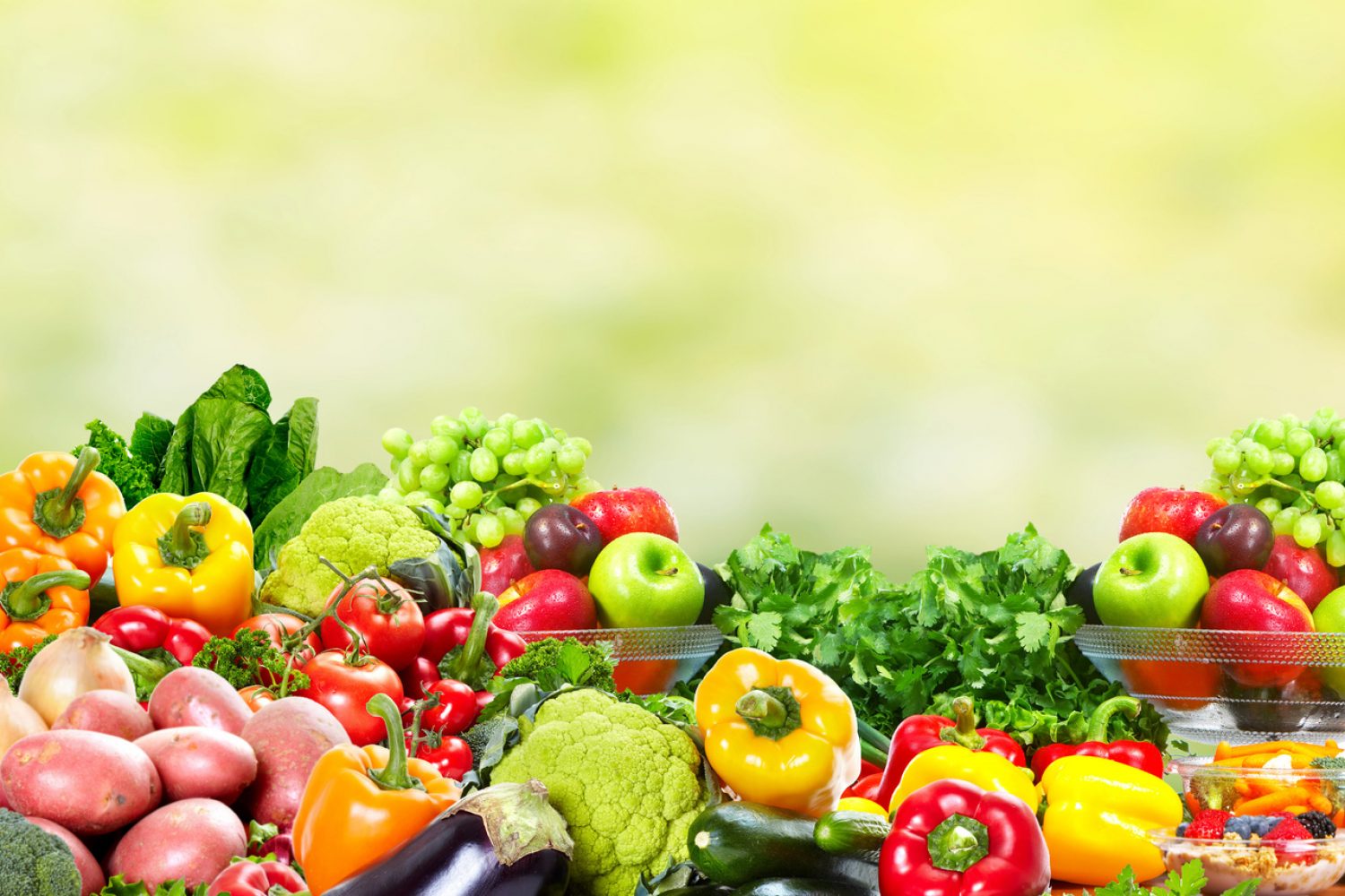 Fresh Fruits and vegetables. Health and diet background