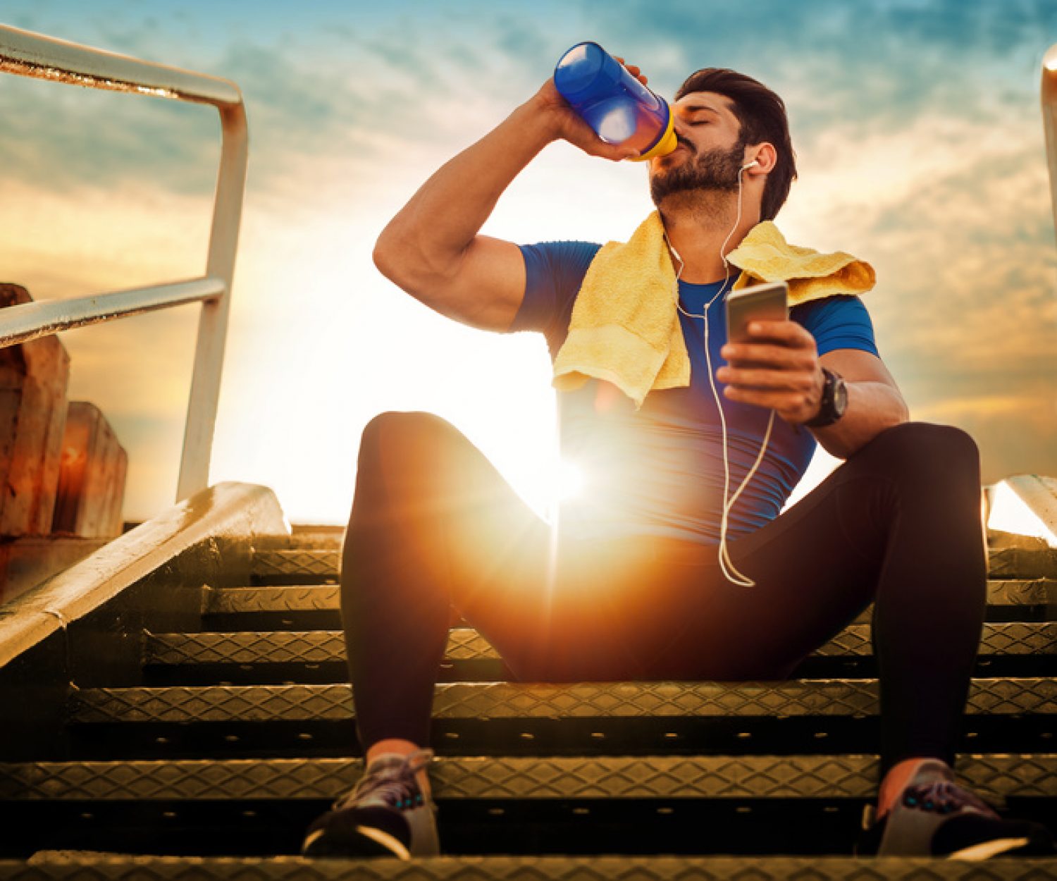 Picture of a young athletic man after training.
