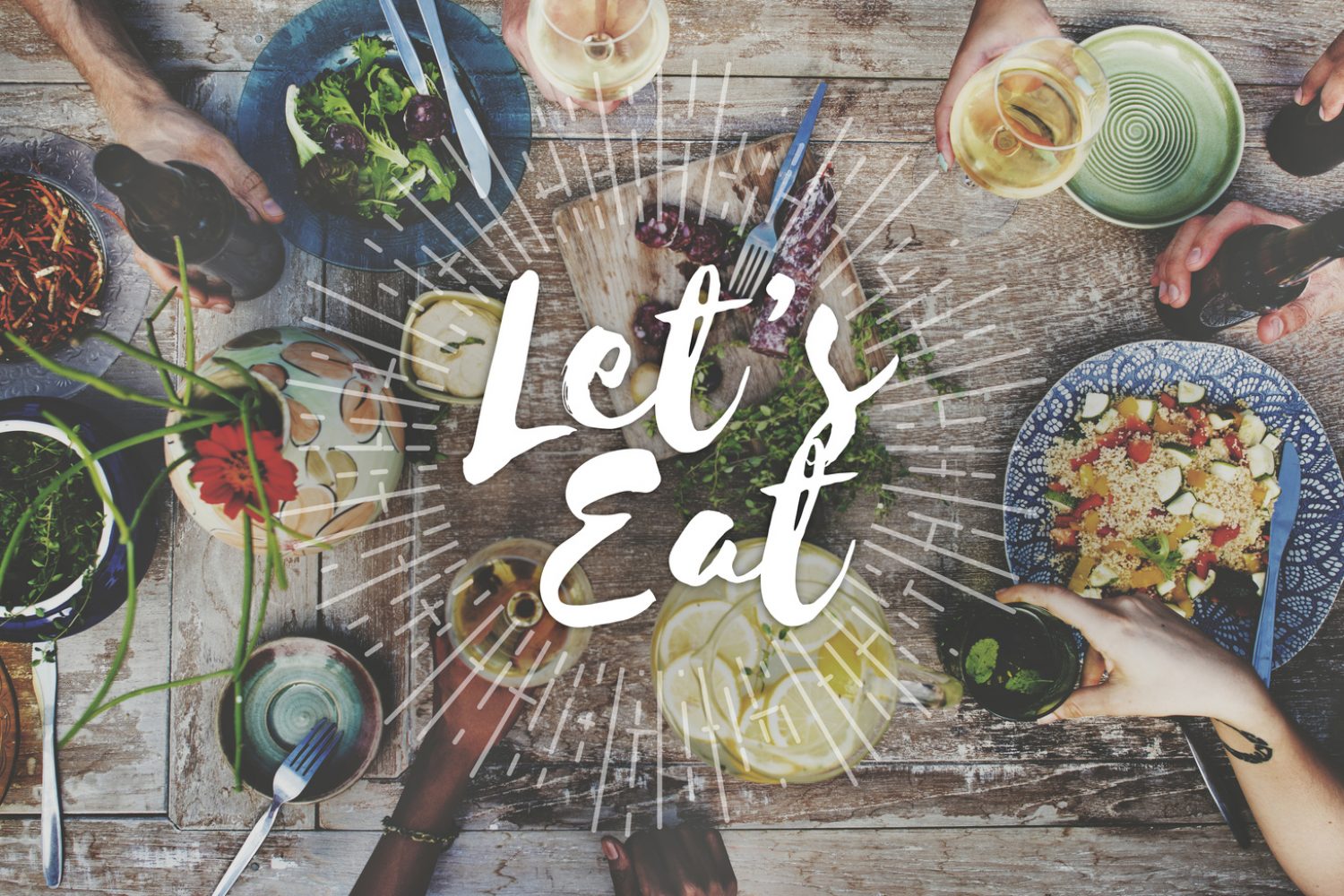 Let's Eat Food Catering Cuisine Gourmet Eating Concept